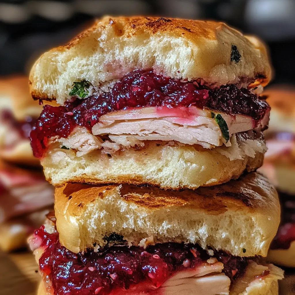 Cranberry Turkey Sliders on Hawaiian rolls