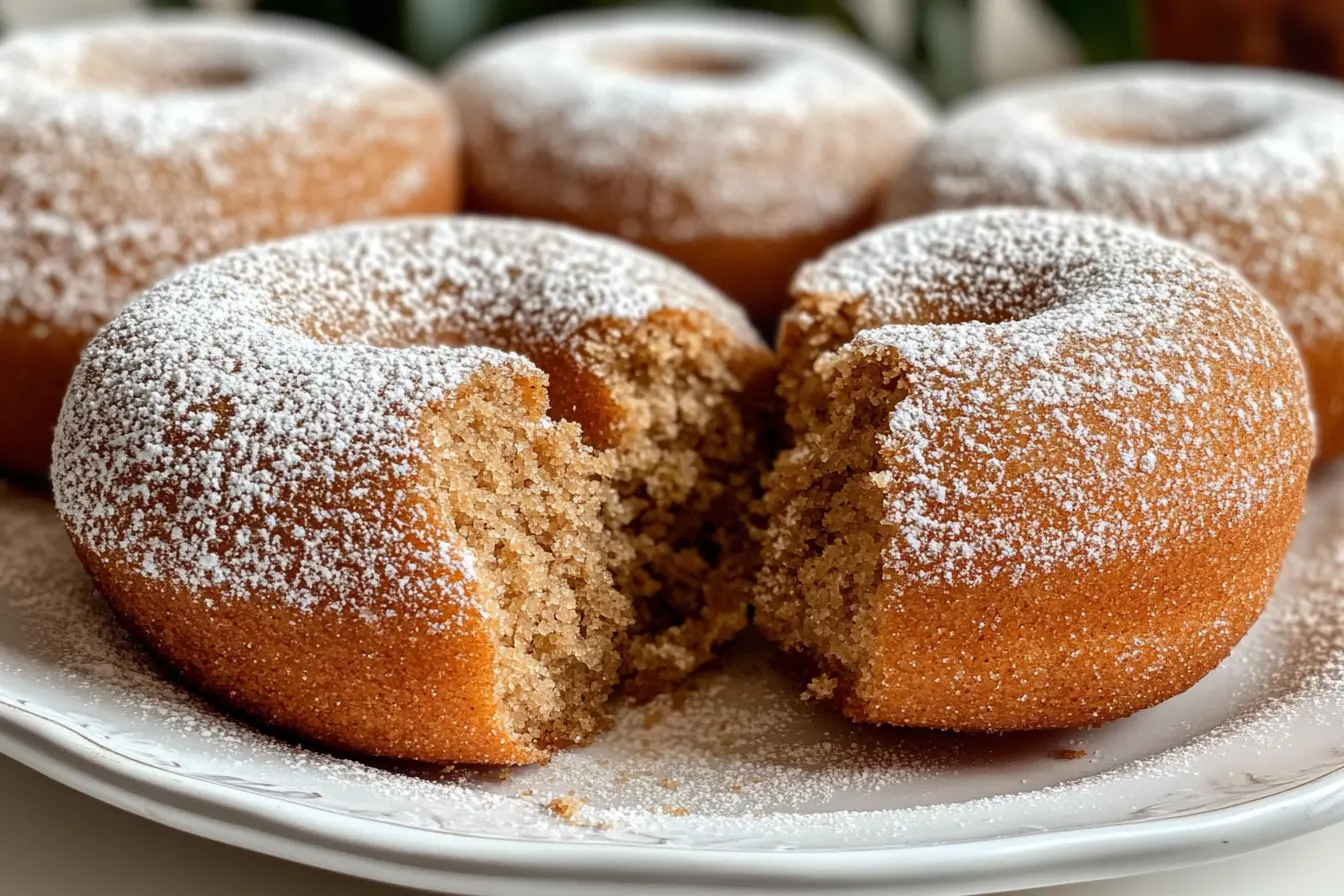 gingerbread donuts, baked donuts, holiday treats, healthy donuts, spiced donuts, Christmas baking, festive desserts