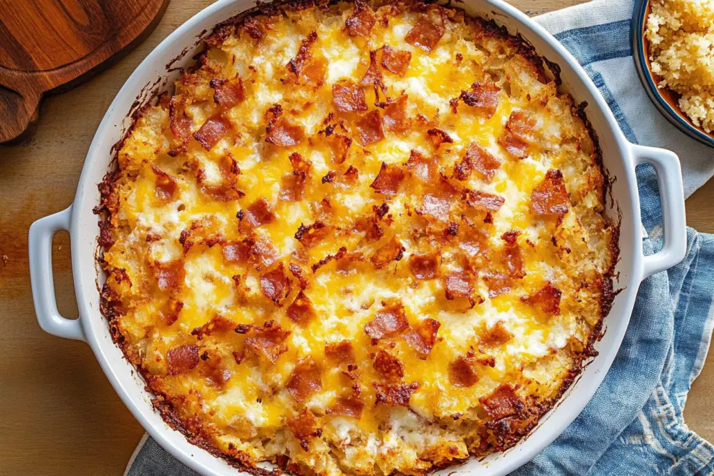 hash brown casserole, cheesy potato bake, comfort food, breakfast casserole, cheesy hash browns, easy brunch recipes, baked potato dishes