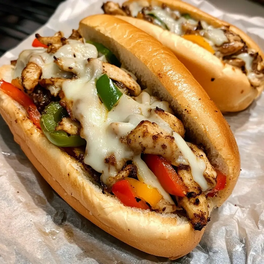 chicken philly cheesesteak, philly cheesesteak recipe, chicken cheesesteak, easy chicken philly, comfort food, weeknight dinner, grilled chicken sandwich, hearty sandwiches, quick dinner recipes, cheesy chicken sandwiches