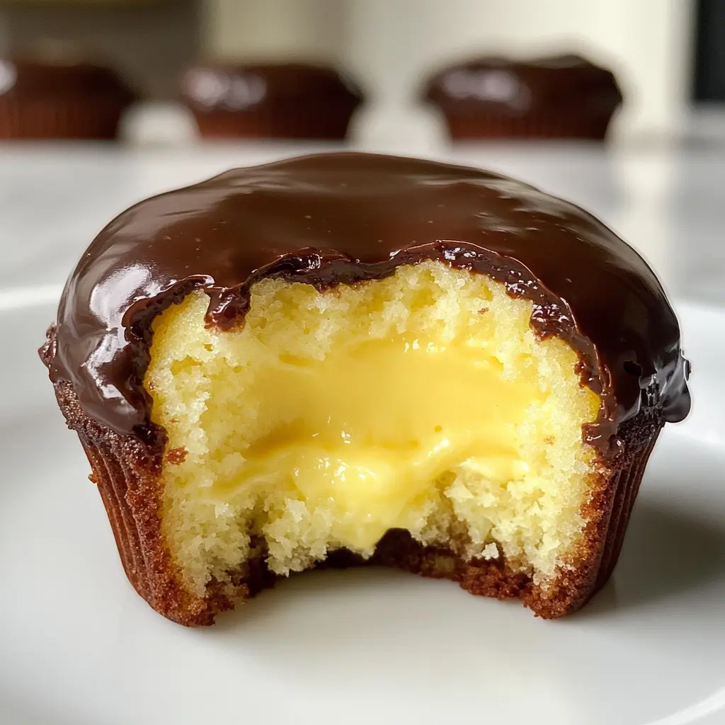 Boston cream pie, cupcakes, Boston cream cupcakes, chocolate frosting, dessert recipes, irrestible desserts, summer treats