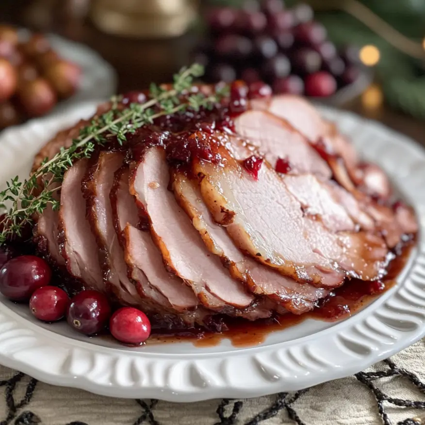 Oven-Roasted Cranberry-Dijon Glazed Ham