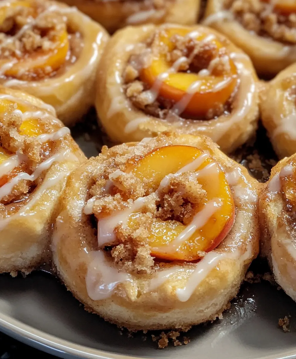 Peach Cobbler Cinnamon Rolls