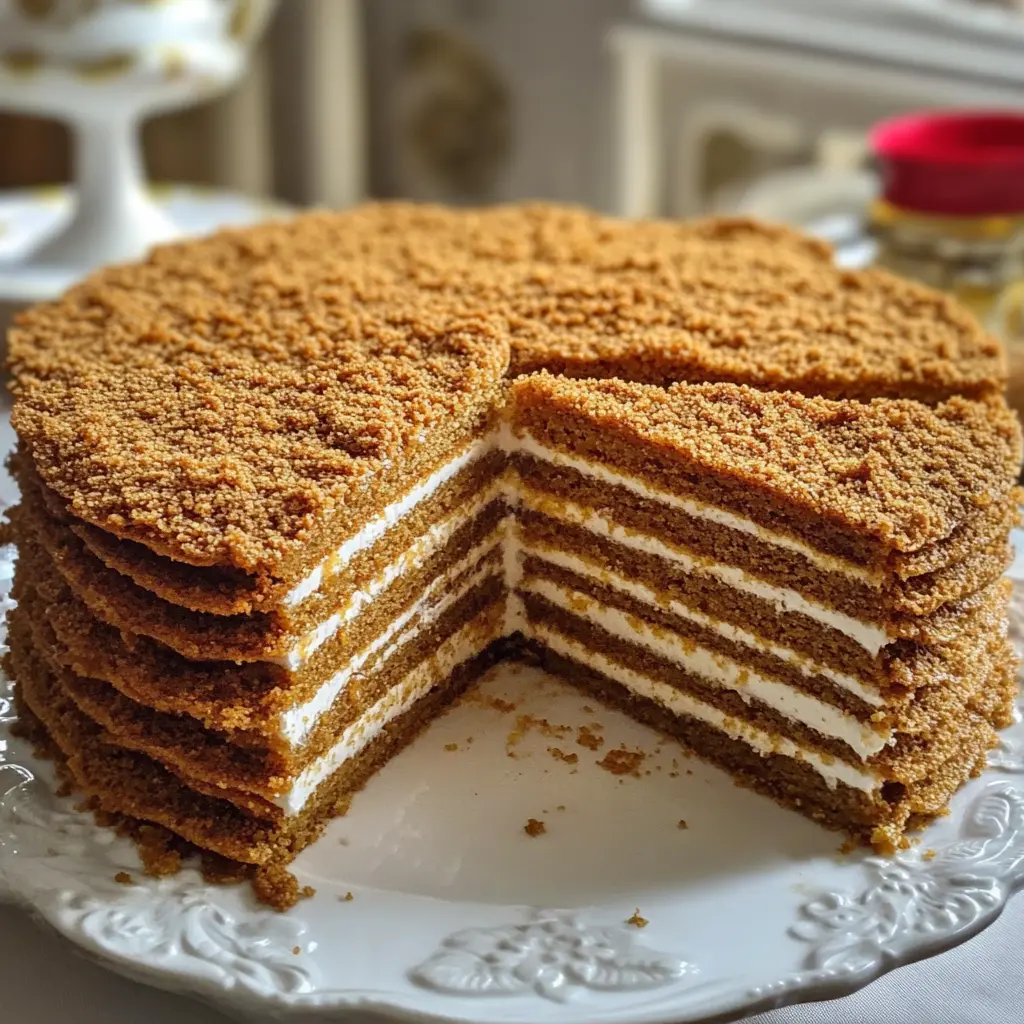 honey cake, Russian dessert, layered cake, easy honey cake, traditional Russian recipes, festive cake, homemade honey cake