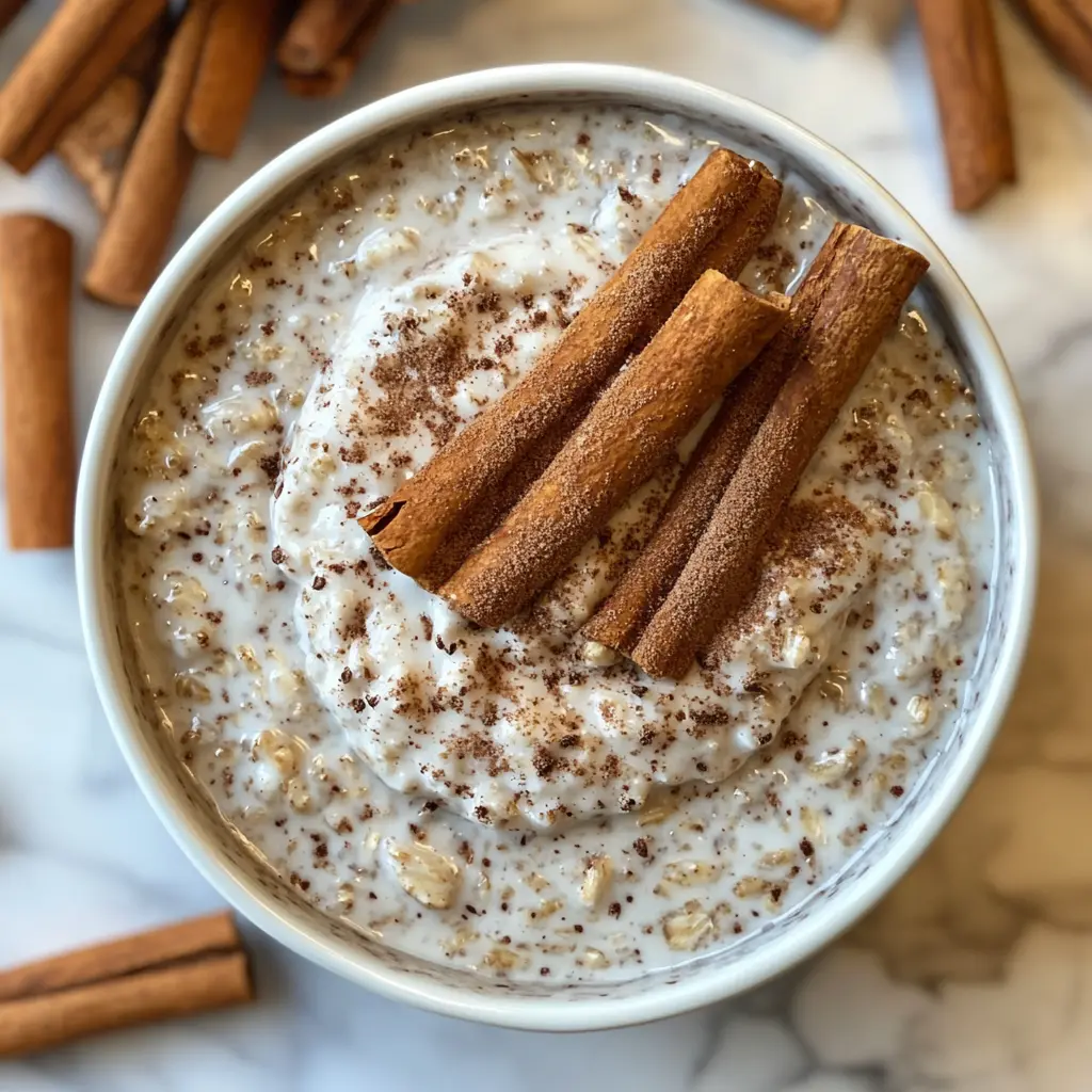 overnight oats, creamy oats, cinnamon roll oats, breakfast recipes, healthy breakfast ideas, easy meal prep, fall breakfast recipes