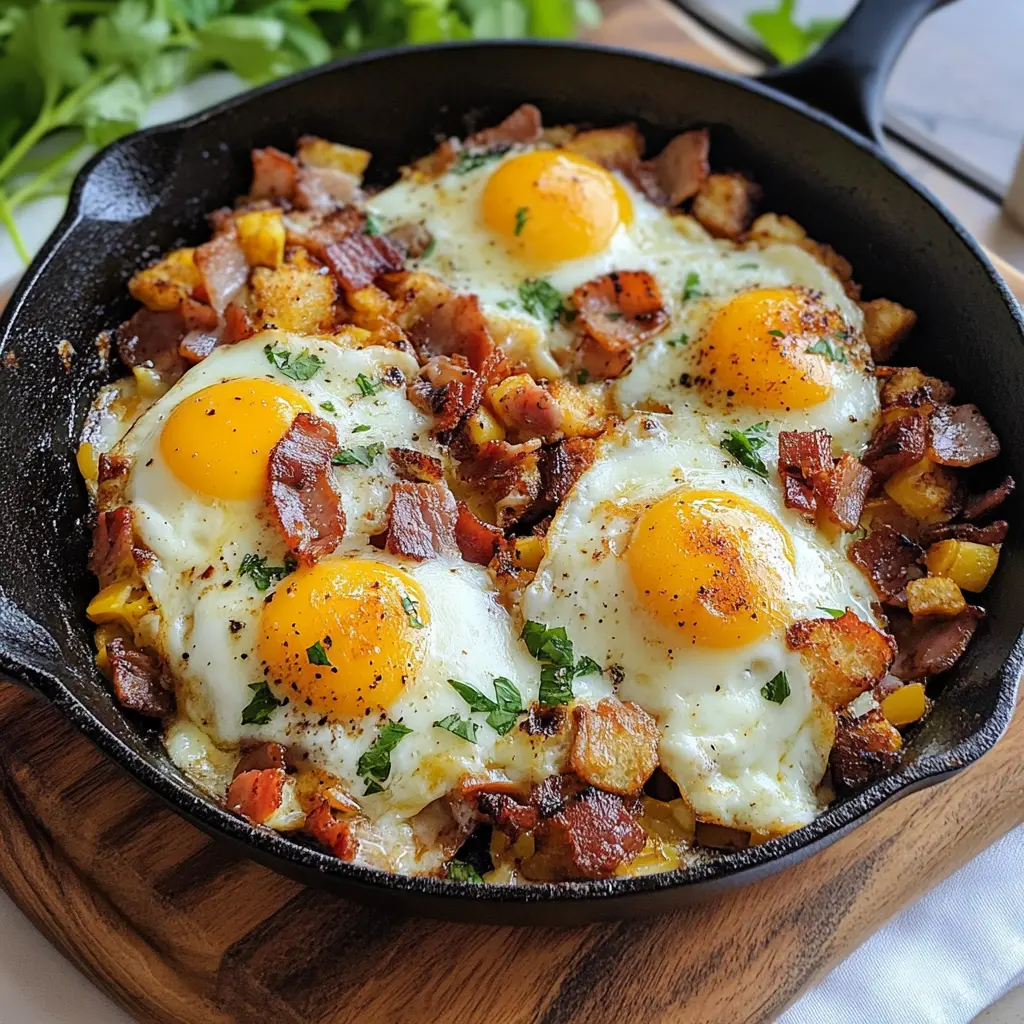 breakfast skillet, one-pan breakfast, easy breakfast recipe, hearty breakfast, breakfast casserole, skillet meals, brunch ideas