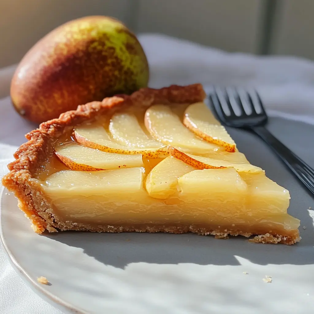 pear tart, almond tart, fresh fruit dessert, holiday dessert recipes, baking with pears, easy tart recipes, gluten-free dessert options