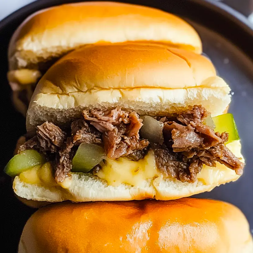 Philly cheesesteak, sliders, sandwich recipes, easy game day snacks, beef sliders, party appetizers, comfort food recipes