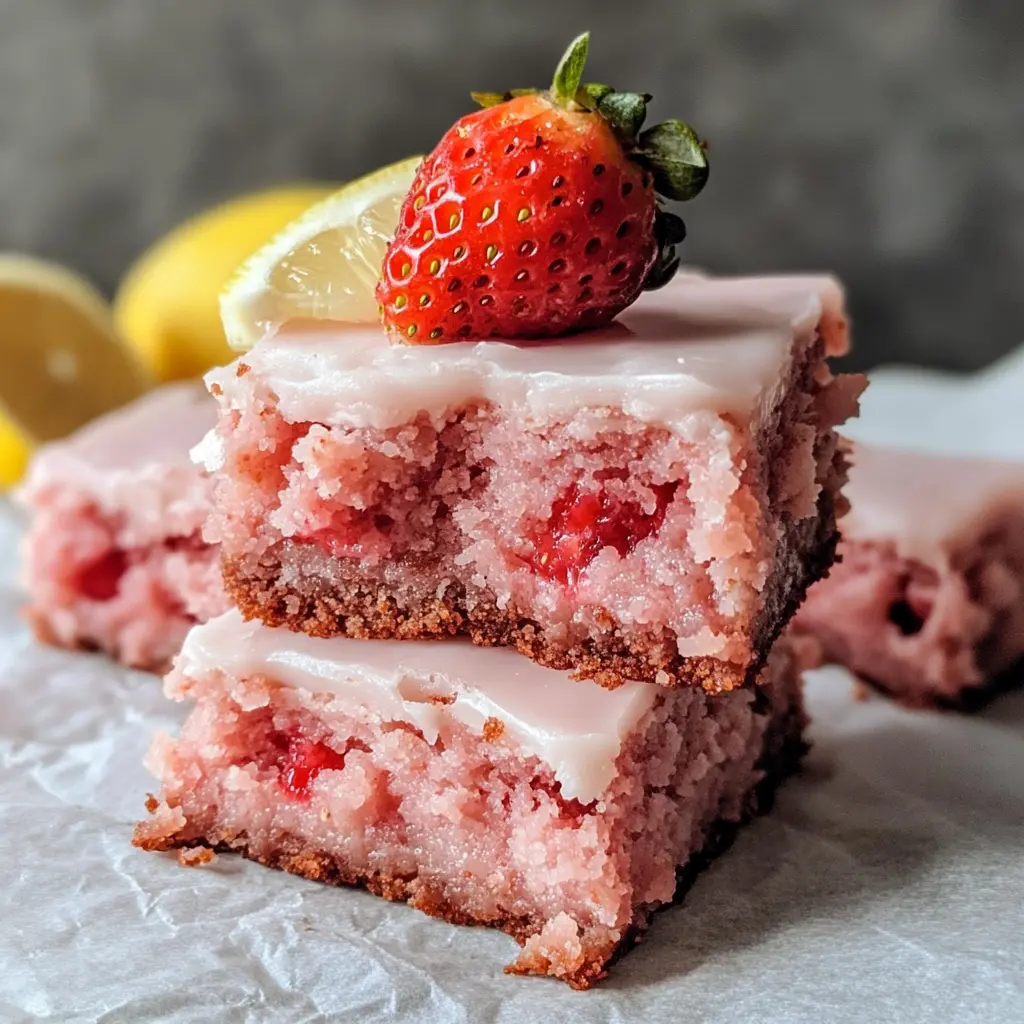 strawberry brownies, brownie recipes, strawberry desserts, creamy frosting, easy brownies, summer desserts, homemade brownies