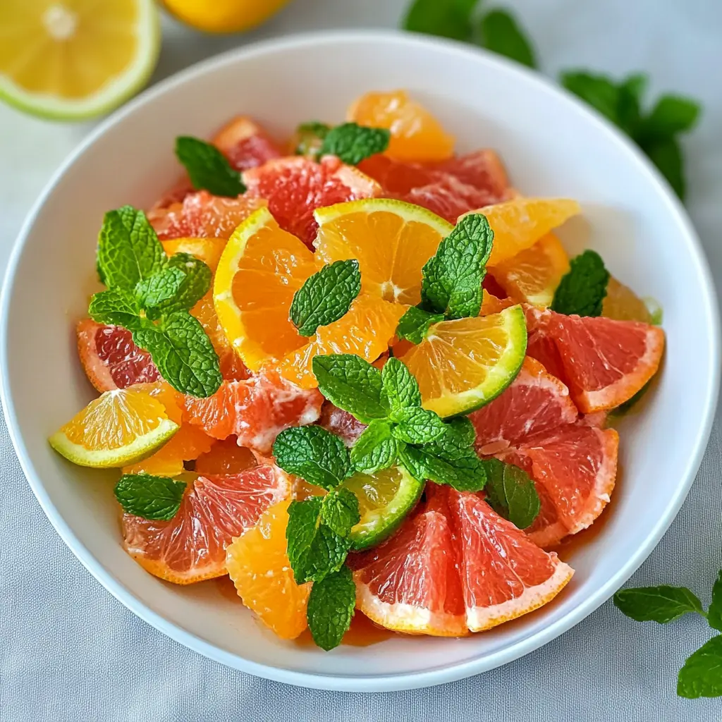 citrus salad, fresh fruit salad, mint salad, honey lime dressing, healthy salad recipes, spring salad, refreshing summer salad