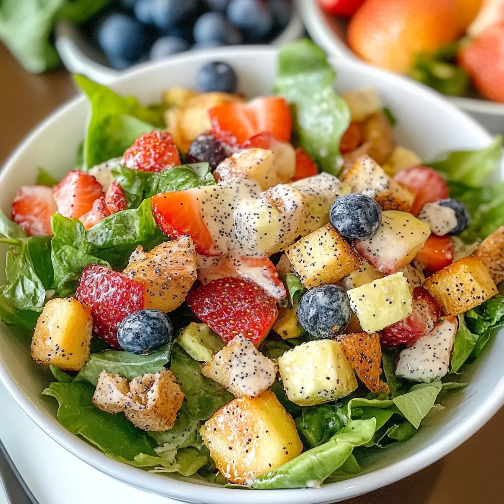 strawberry salad, Panera copycat recipes, poppyseed dressing, summer salad, healthy salad recipes, fruit salad, easy lunch ideas