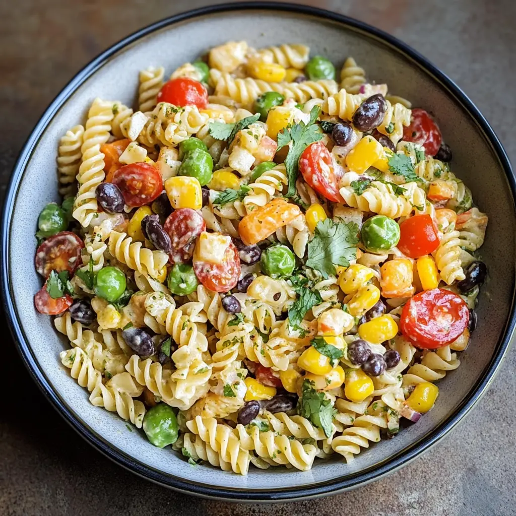 pasta salad, southwestern salad, healthy pasta recipes, summer salads, cold pasta salad, easy potluck recipes, vegetarian pasta salad