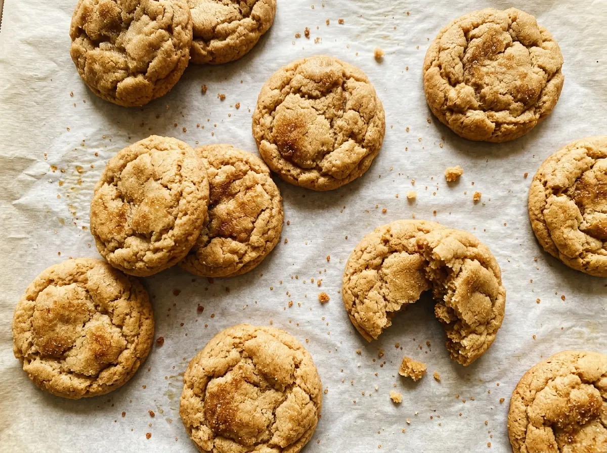 3 Ingredient Brown Sugar Cookies with golden edges