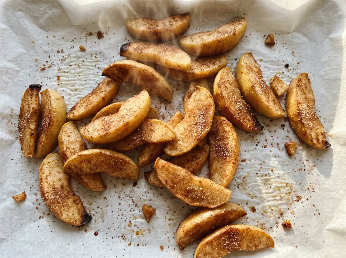 Air Fryer Apple Fries golden cinnamon crust