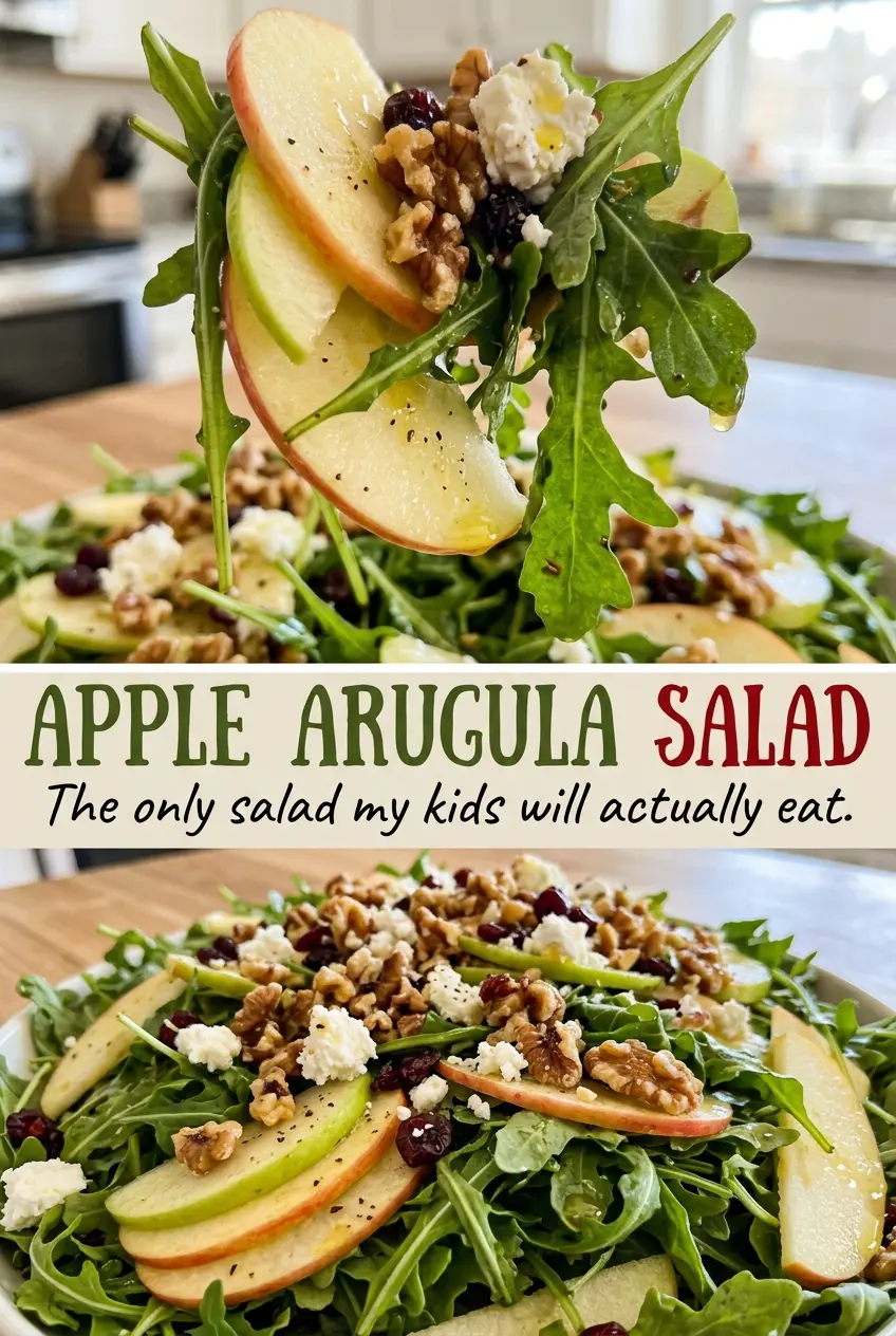 Apple Arugula Salad, crisp and peppery