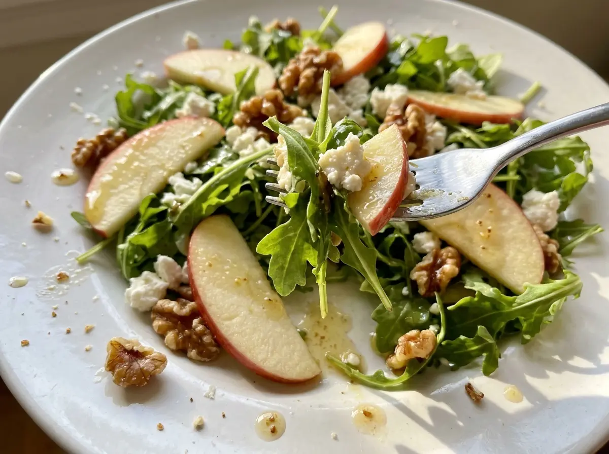 Apple Arugula Salad, crisp and peppery