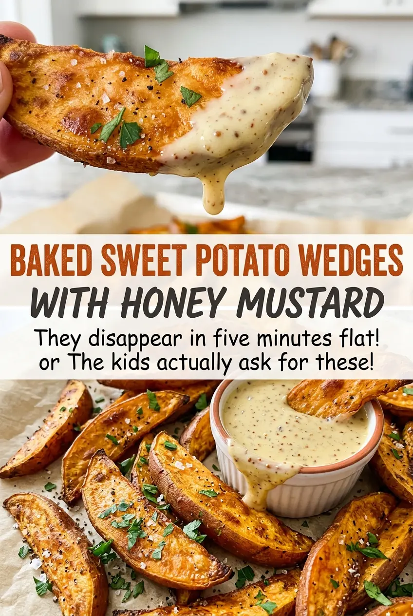 Baked sweet potato wedges honey mustard tender centers