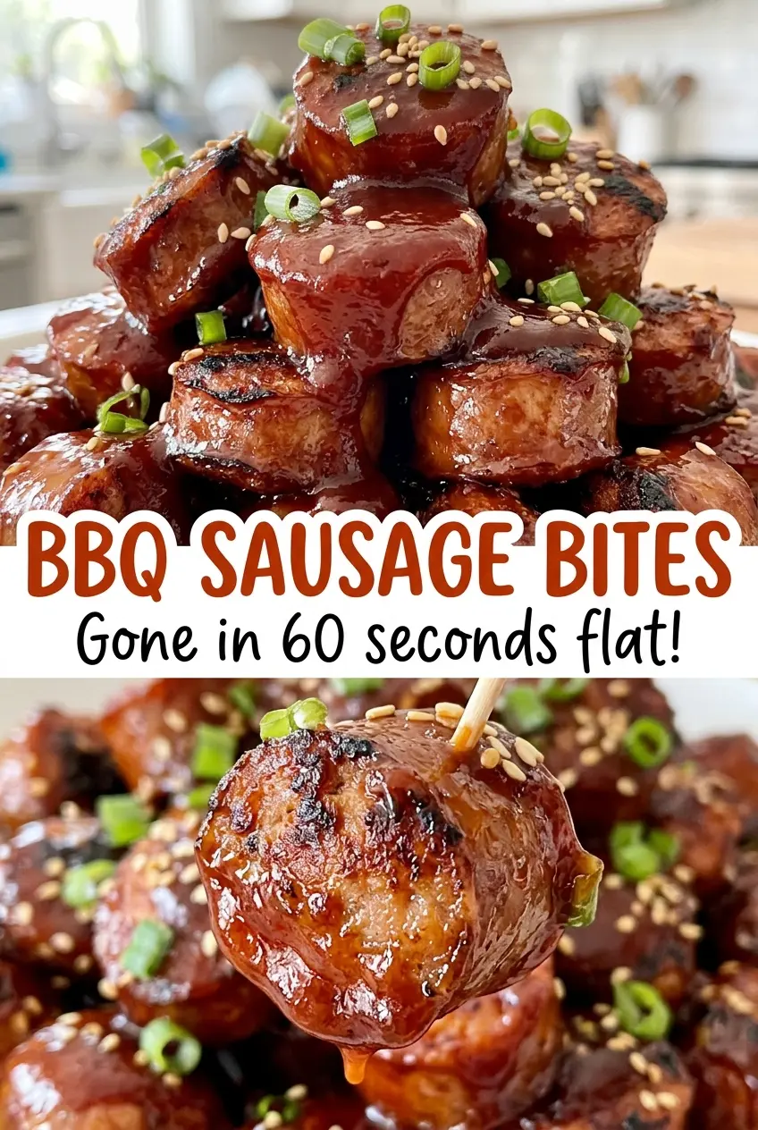 BBQ Sausage Bites sticky glazed sausage