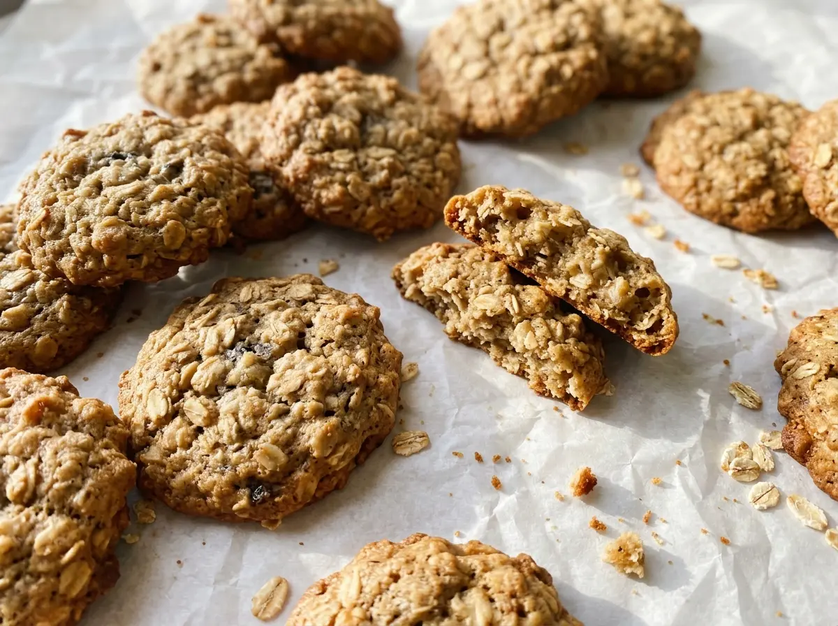 Brown Butter Banana Oatmeal Cookies chewy golden