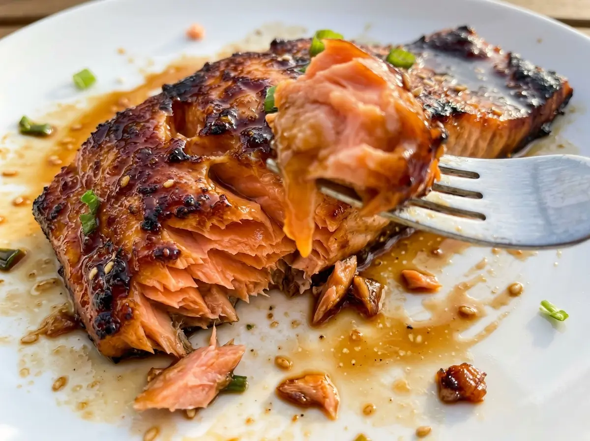 Brown Sugar Soy Sauce Salmon glossy glazed fillets