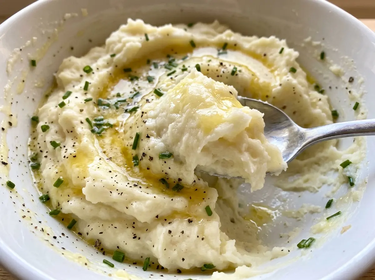 Buttermilk mashed potatoes creamy, smooth texture
