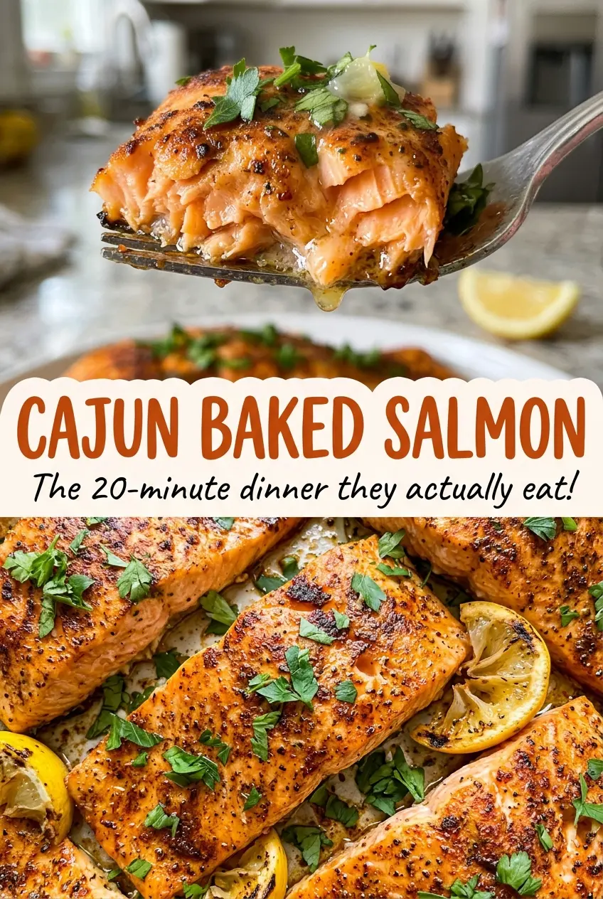 Cajun baked salmon with spicy flaky fillets