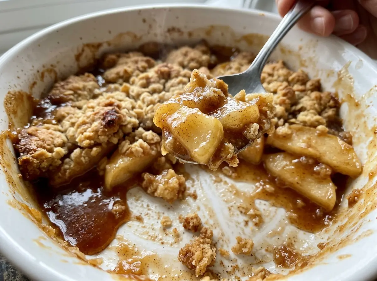 Caramel Apple Pie Cobbler with golden biscuit topping