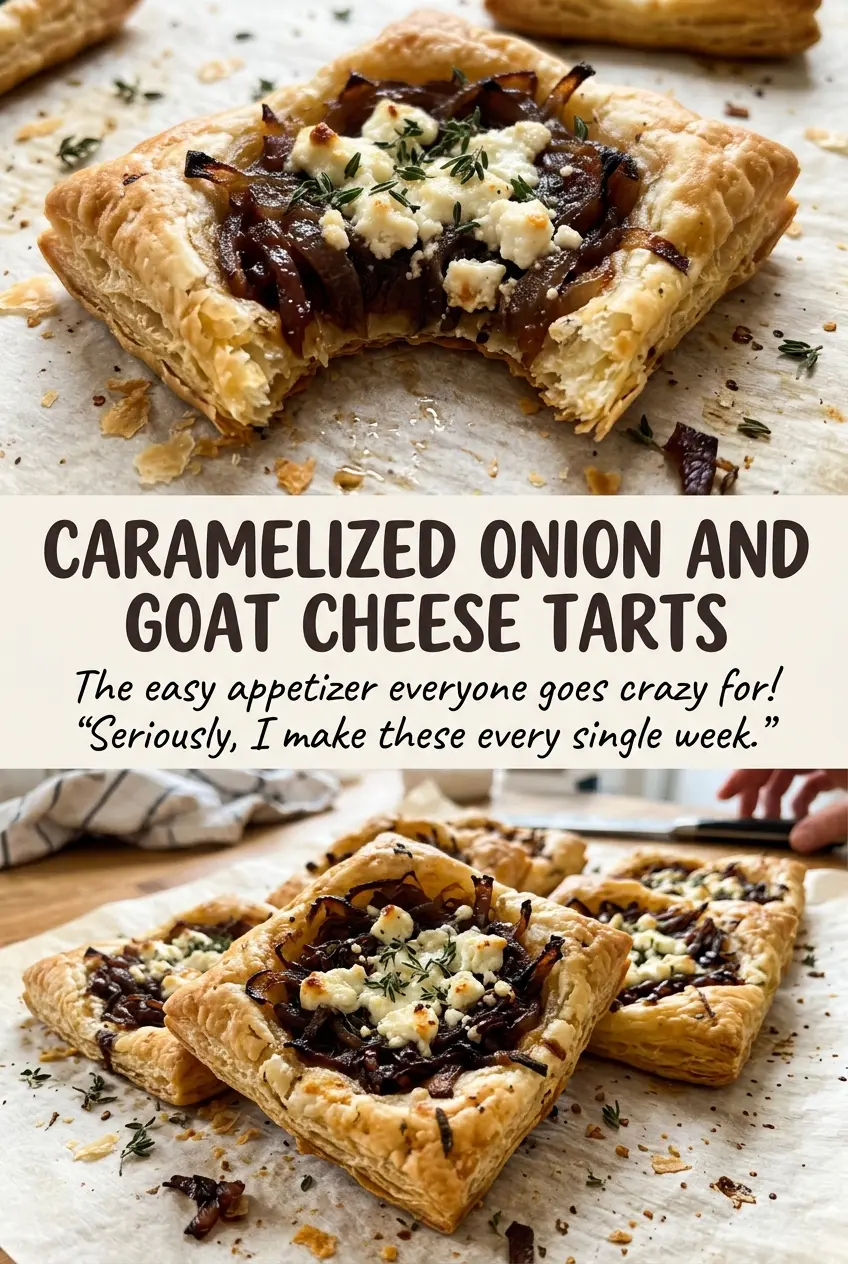 Caramelized Onion and Goat Cheese Tarts creamy savory filling