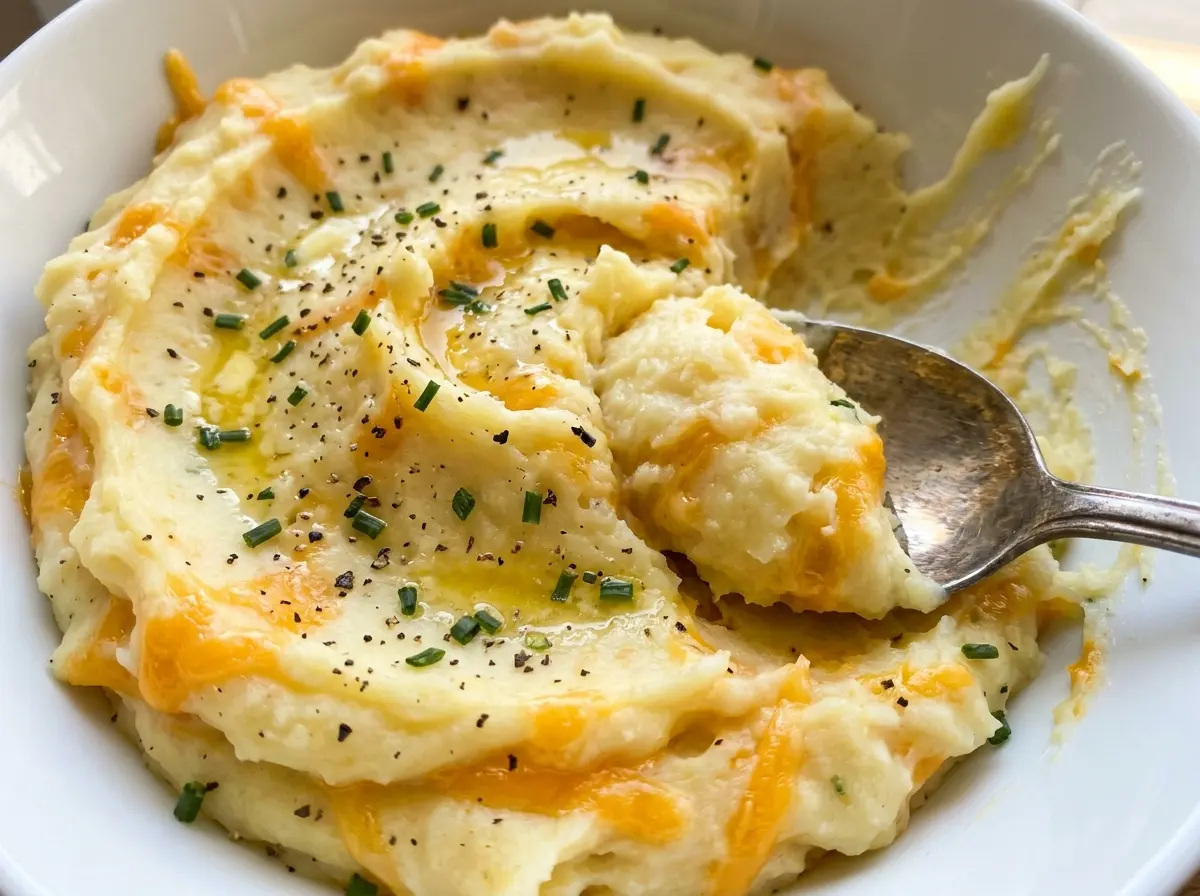 Cheddar Mashed Potatoes creamy buttery