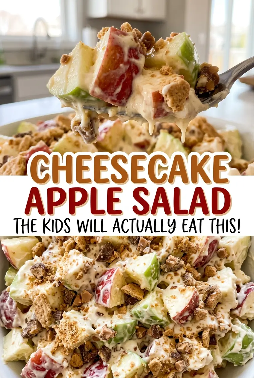 Cheesecake Apple Salad with chopped apples
