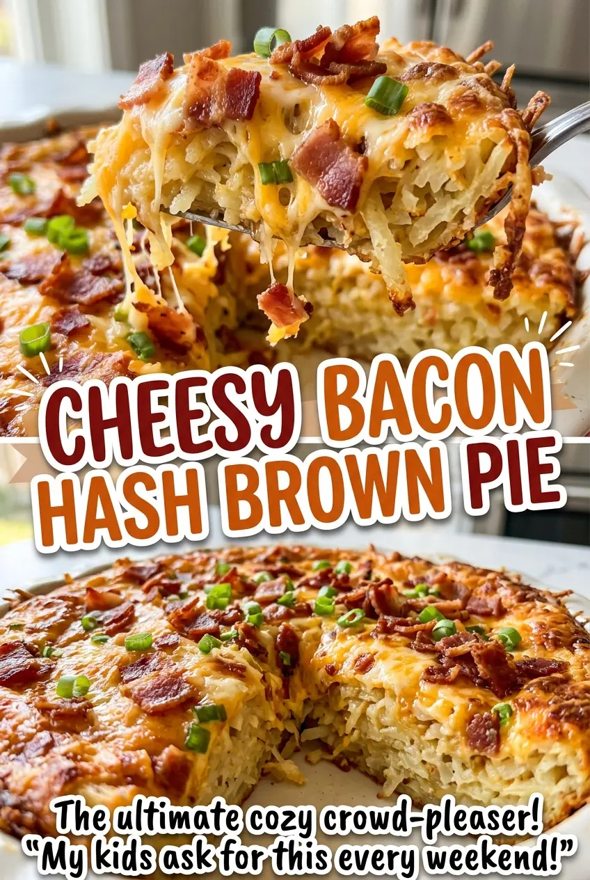 Cheesy Bacon Hash Brown Pie cheesy savory filling