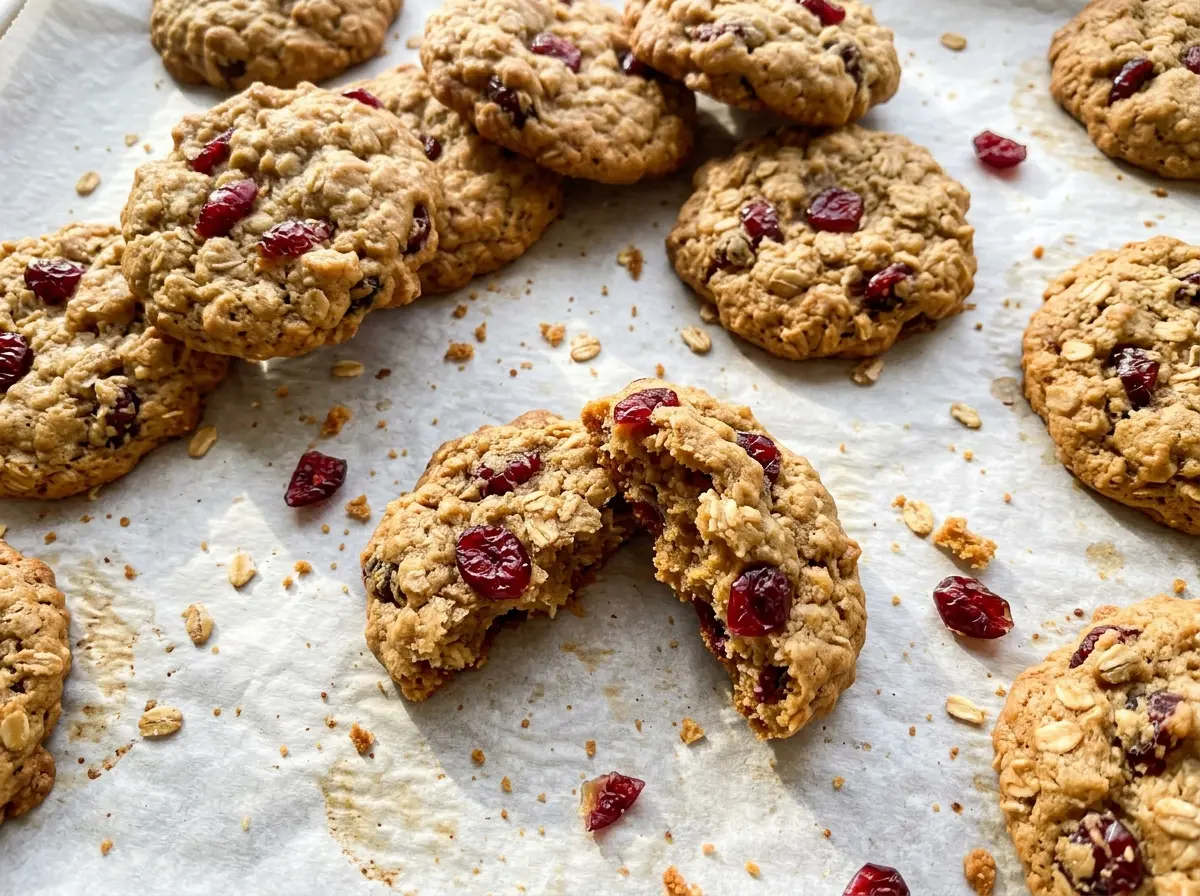 Chewy Cranberry Oatmeal Cookies golden chewy centers