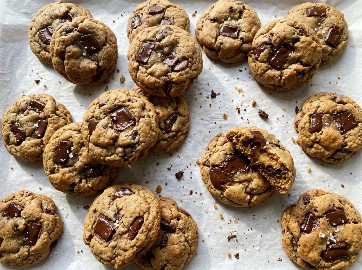 Chocolate Chunk Cookies golden chewy centers