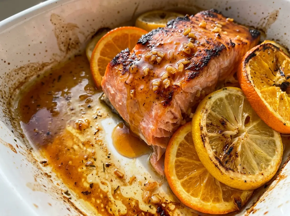 Citrus Glazed Salmon with glossy orange glaze