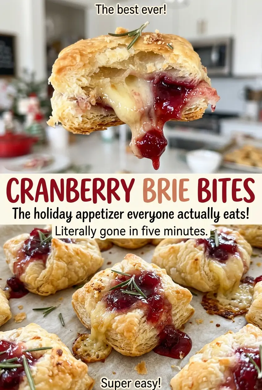 Cranberry Brie Bites warm golden pastry