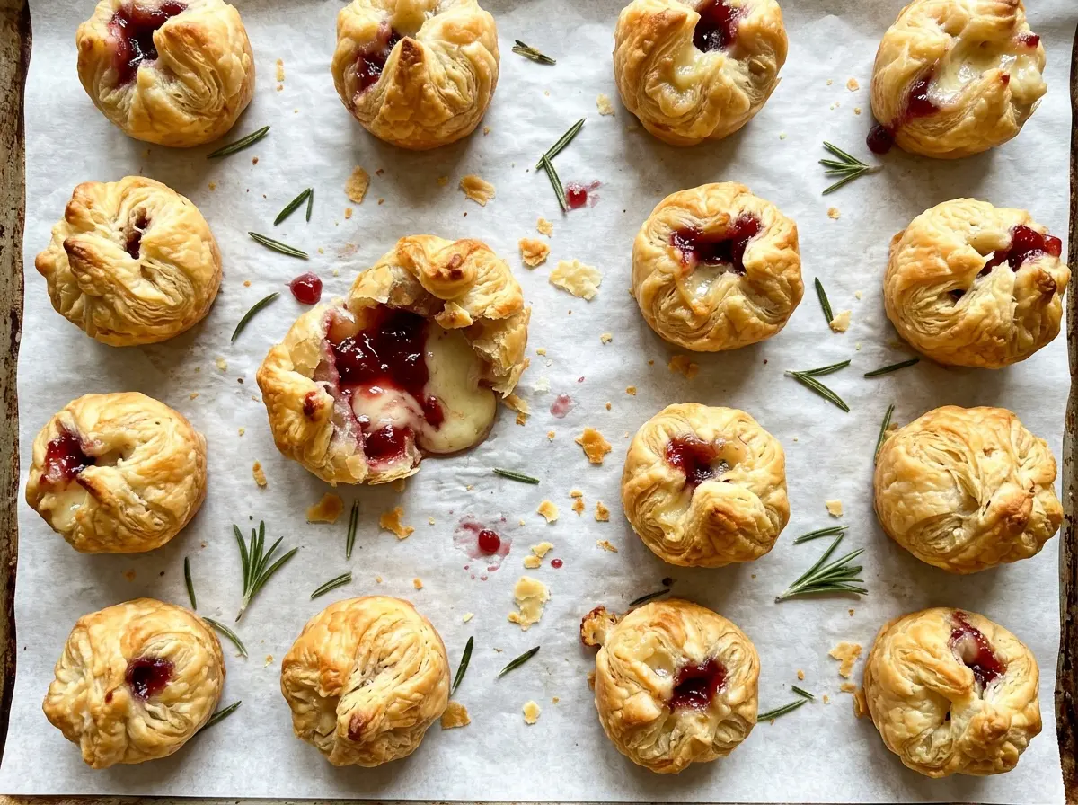 Cranberry Brie Bites golden flaky