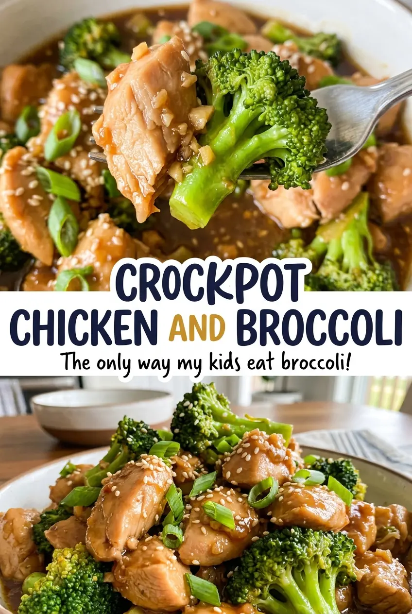 Crockpot Chicken and Broccoli tender cheesy
