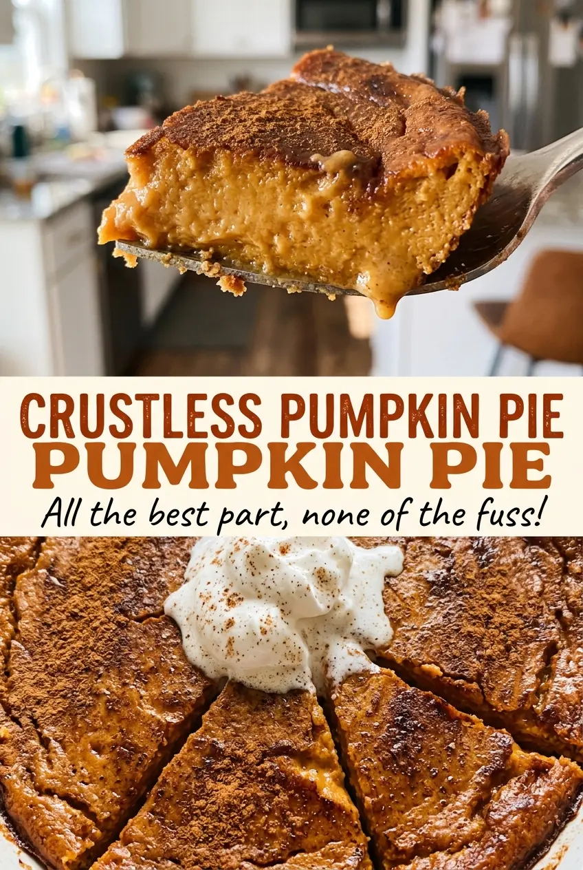 Crustless Pumpkin Pie golden spiced custard
