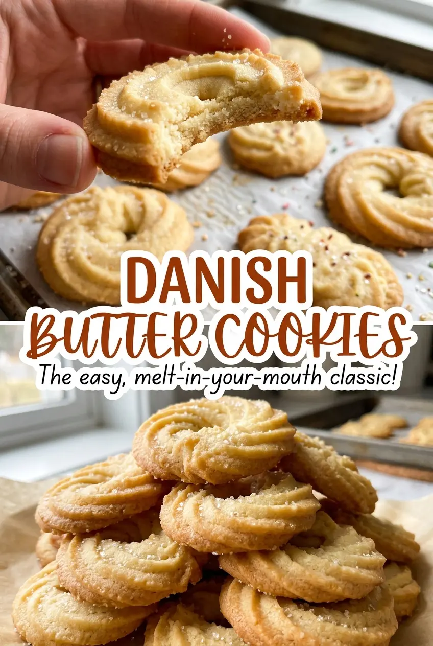 Danish Butter Cookies piped buttery rings
