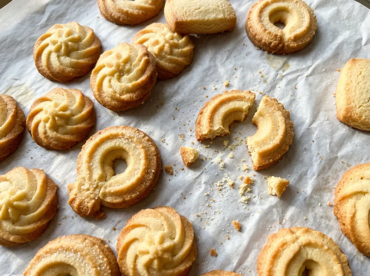 Danish Butter Cookies golden ridged rings