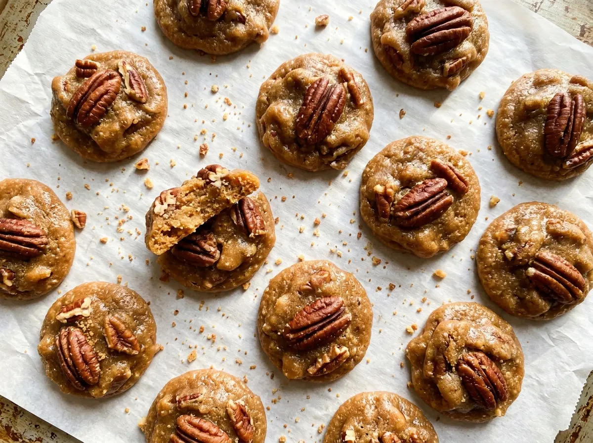 Easy Pecan Pralines glossy pecan clusters