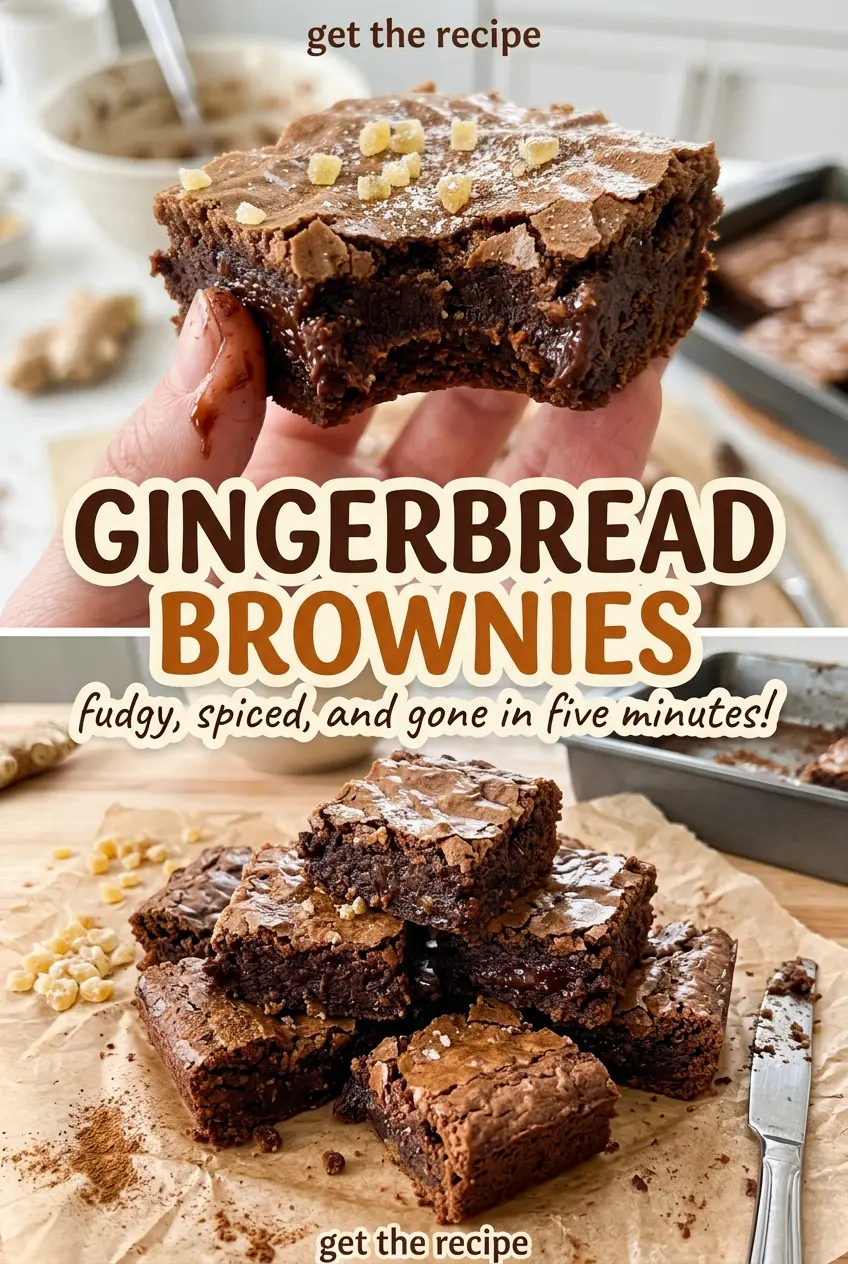 Gingerbread brownies fudgy cocoa centers