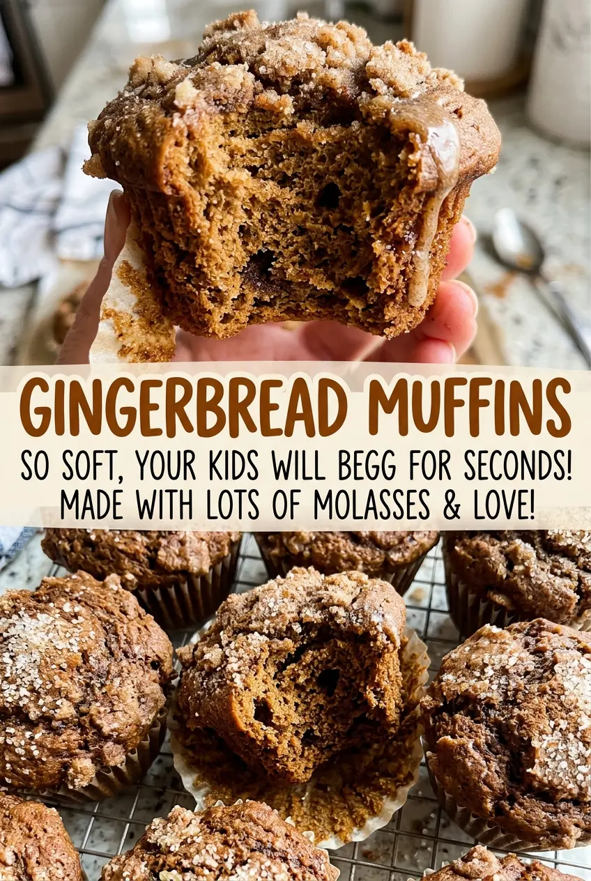 Gingerbread muffins with soft molasses crumb