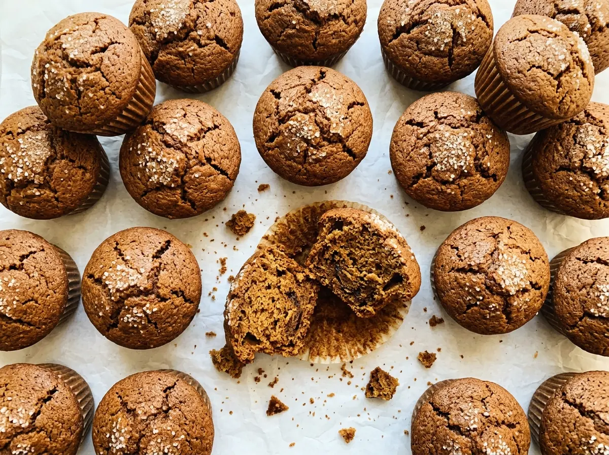 Gingerbread muffins with tender spiced tops