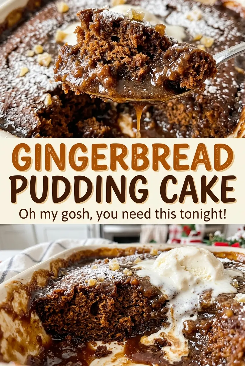 Gingerbread Pudding Cake, spiced and tender