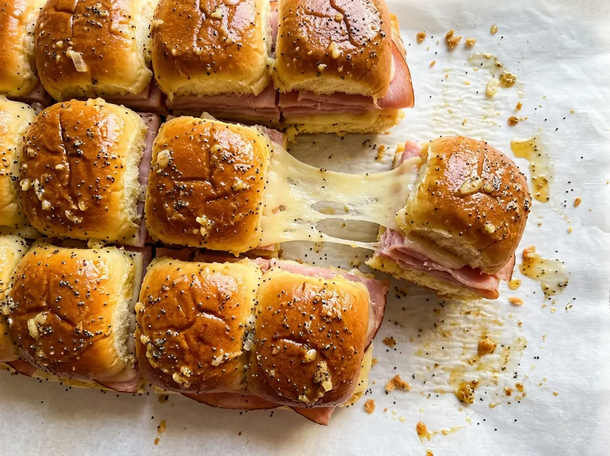 Ham and Cheese Sliders golden buttery tops