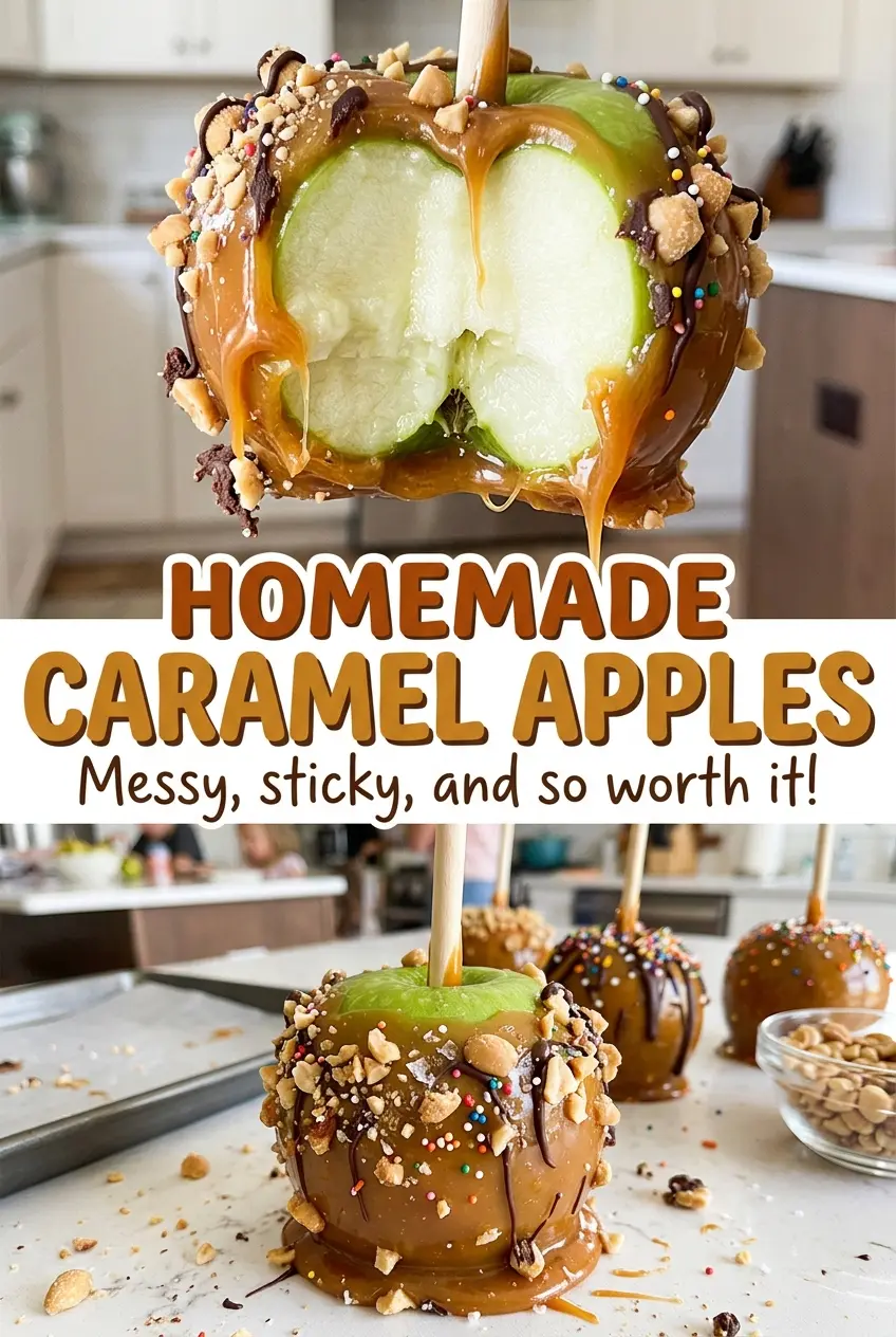 Homemade Caramel Apples firm tart fruit