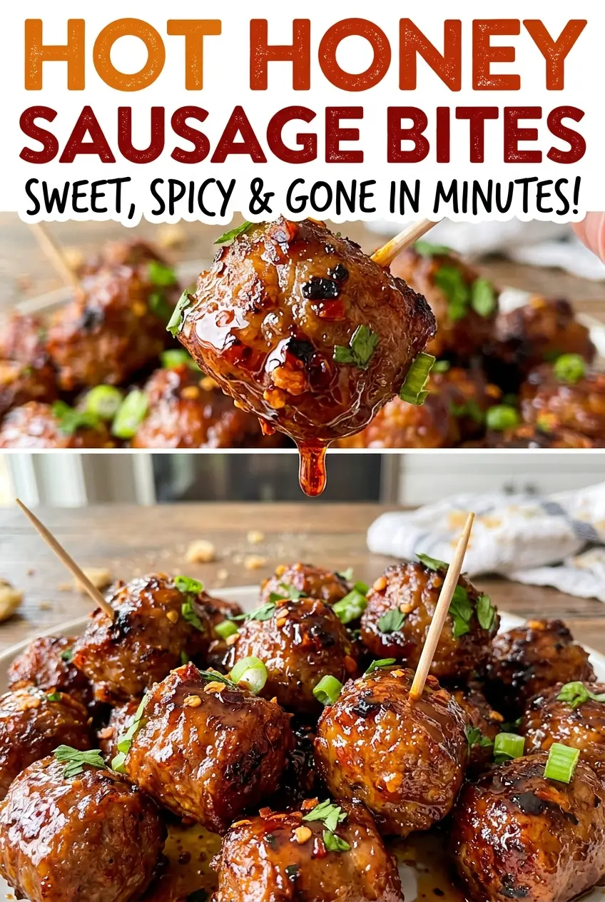 Hot Honey Sausage Bites sticky glazed rounds