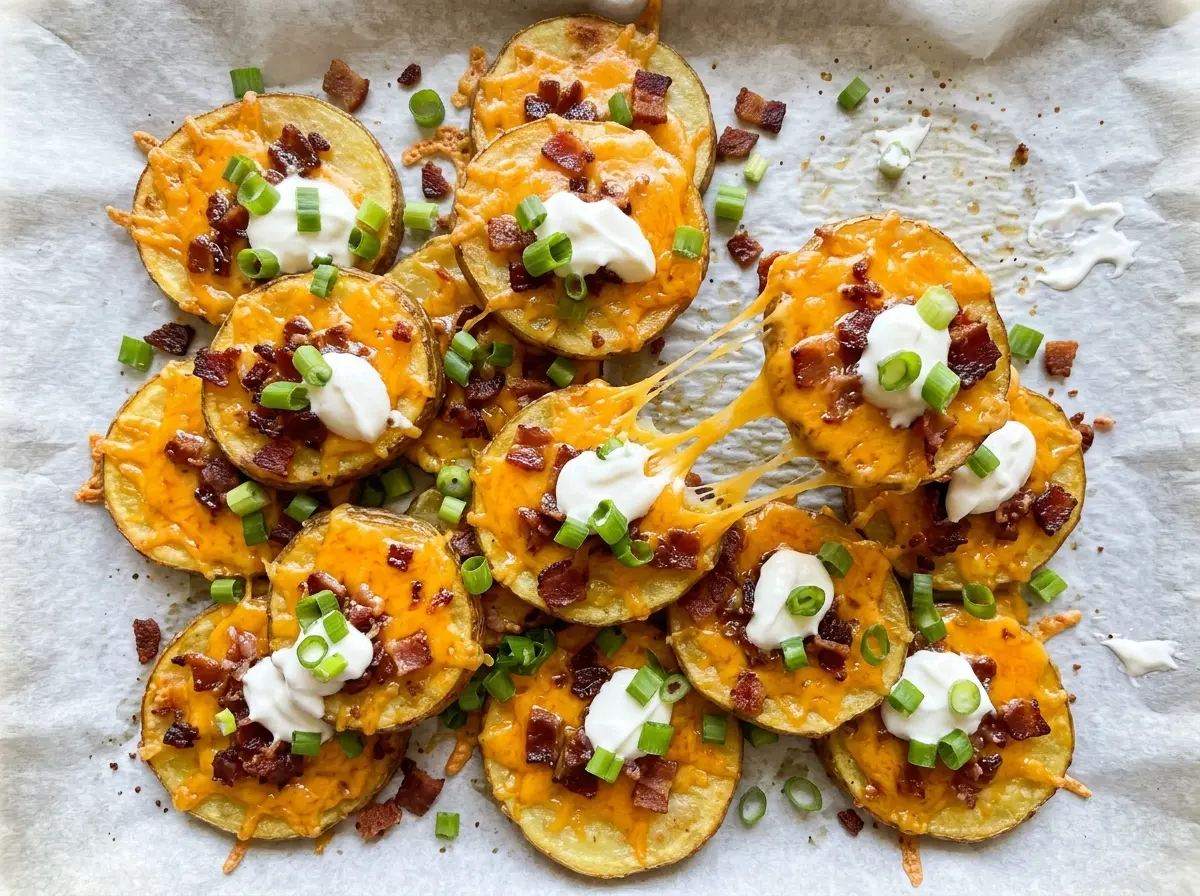 Loaded Baked Potato Rounds with golden crisp edges