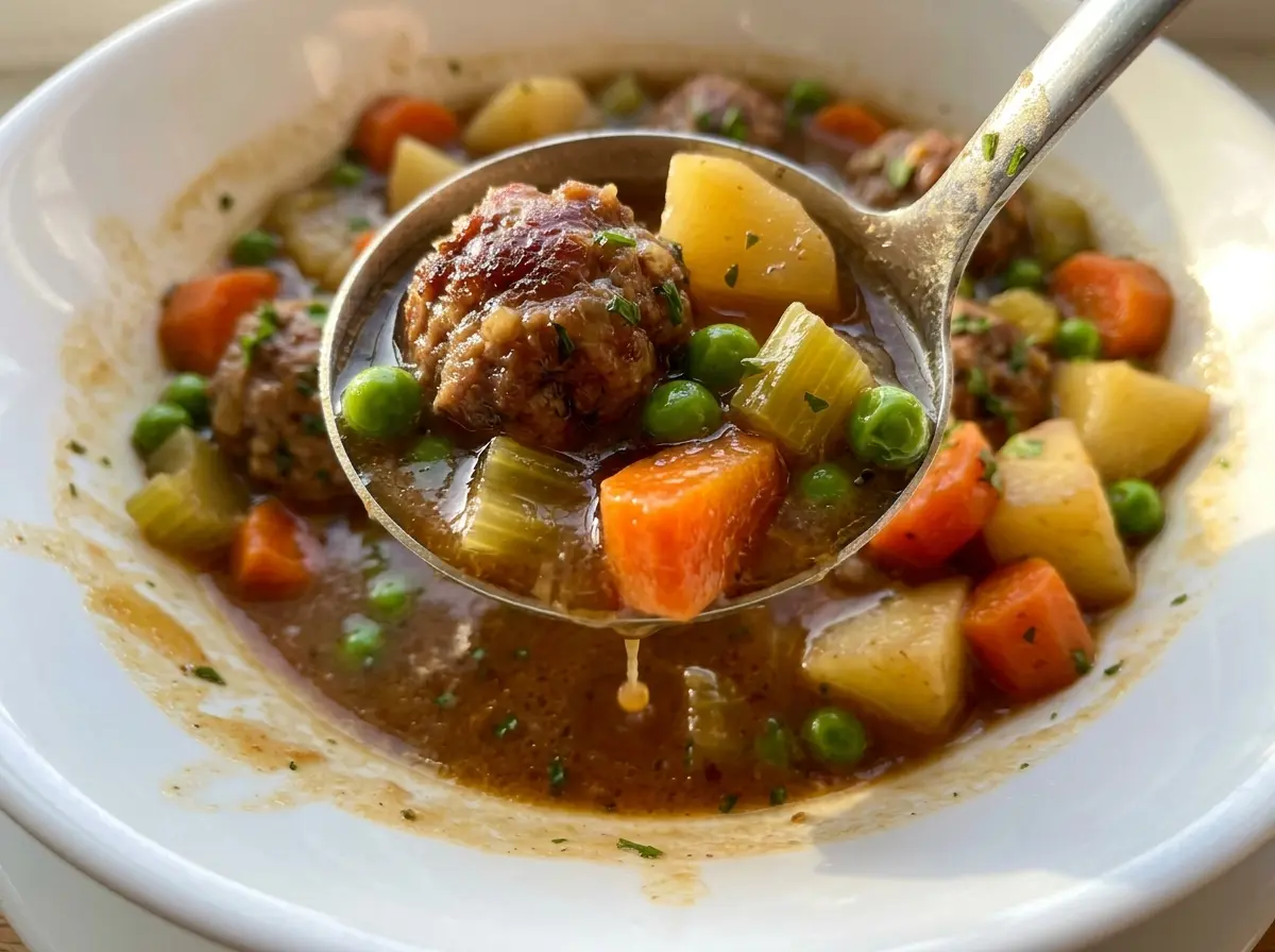 Meatball Stew with beef and potatoes